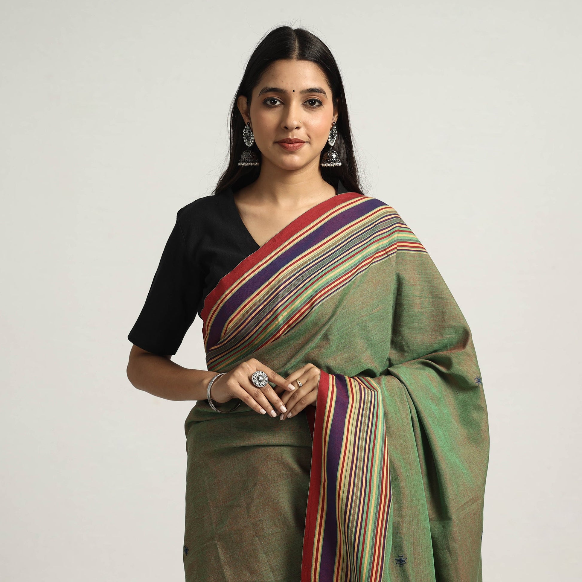 Green - Organic Kala Cotton Bhujodi Handloom Saree