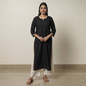 Black - Dharwad Cotton Straight Kurta 24
