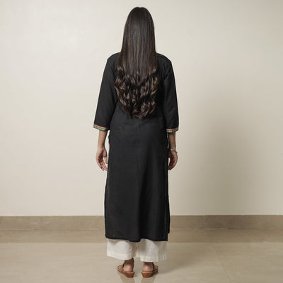 Black - Dharwad Cotton Straight Kurta 24