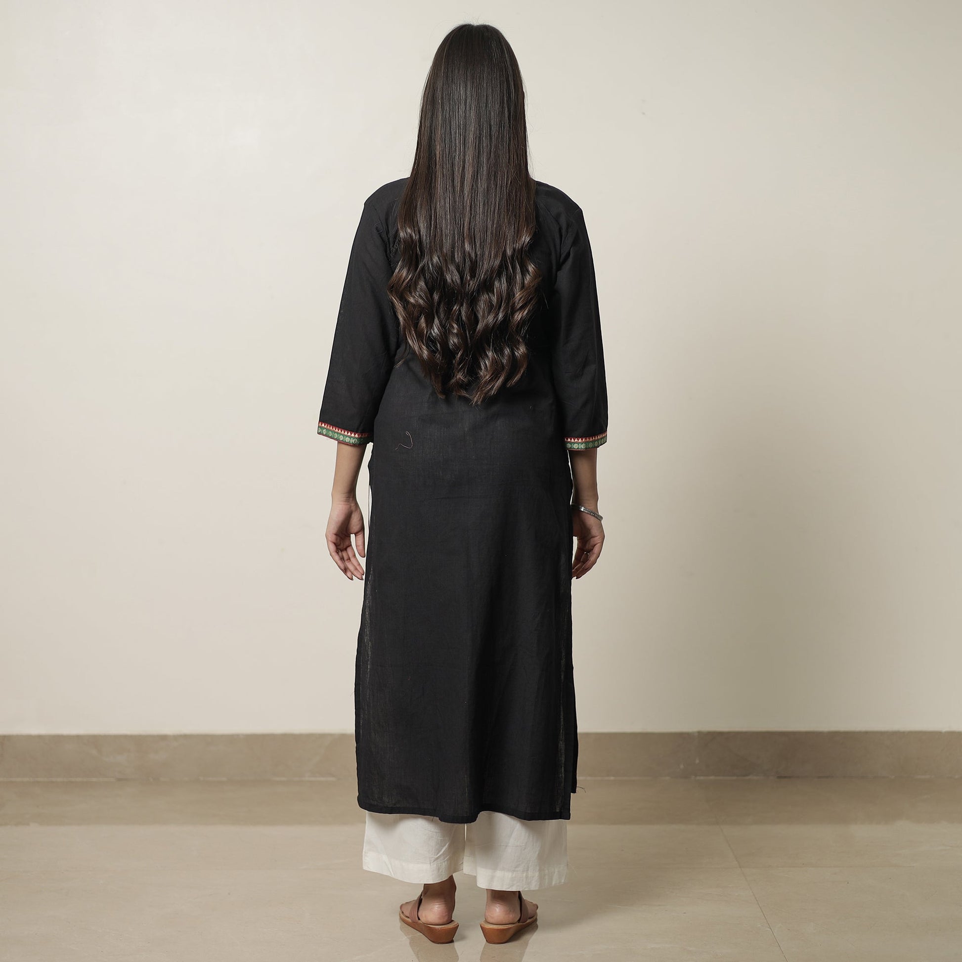 Black - Dharwad Cotton Straight Kurta 24