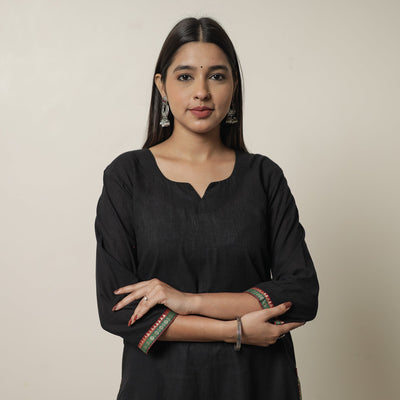 Black - Dharwad Cotton Straight Kurta 24