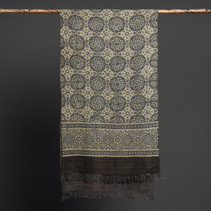Beige - Kutch Handwoven Block Print Wool Ajrakh Stole