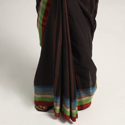 Brown - Organic Kala Cotton Bhujodi Handloom Saree