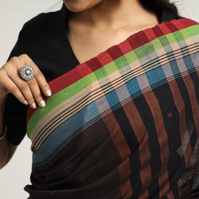 Brown - Organic Kala Cotton Bhujodi Handloom Saree