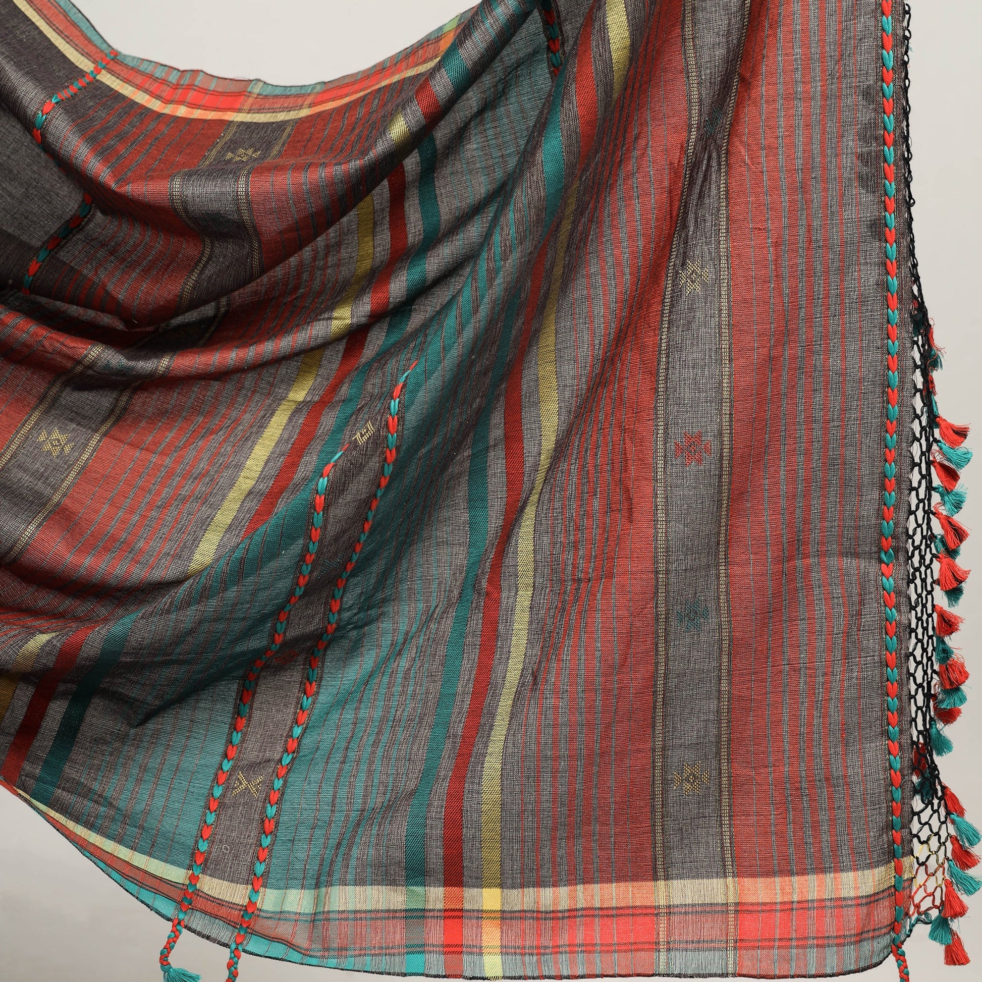 Brown - Organic Kala Cotton Bhujodi Handloom Saree