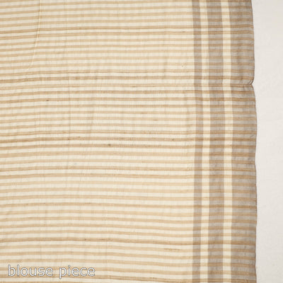 Beige - Grey & Kora with Grey Trangle Pattern with Red Floral Buti Extra Weft Silk Cotton Saree