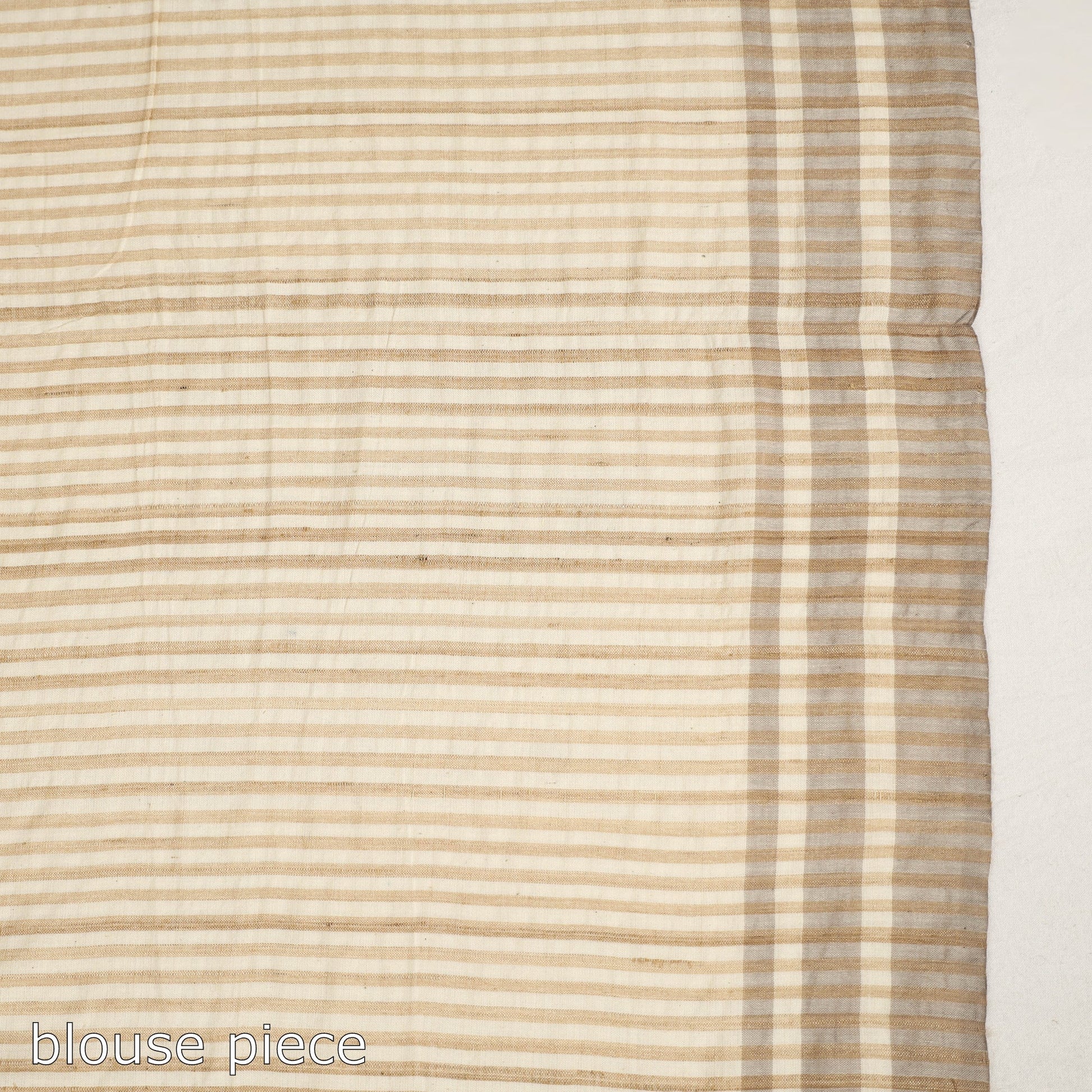 Beige - Grey & Kora with Grey Trangle Pattern with Red Floral Buti Extra Weft Silk Cotton Saree