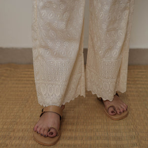 Beige - Kota Doria Cotton Embroidery Kurta Suit Set 10