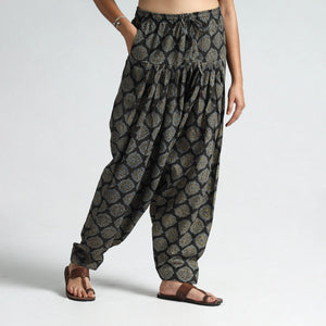 Black - Ajrakh Block Printed Cotton Elasticated Salwar 08