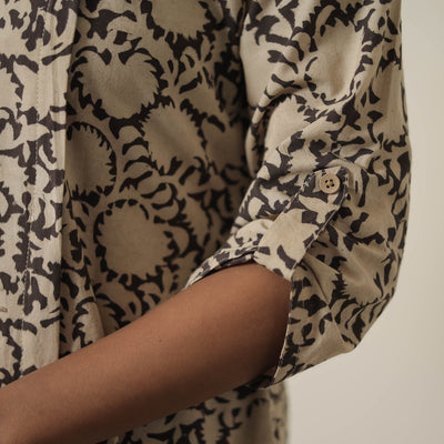 Beige - Block Printed Cotton Kalamkari Co-ord Set 11