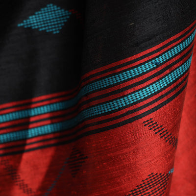 Black - Bhagalpuri Pure Desi Tussar Silk Handloom Saree with Zari Border