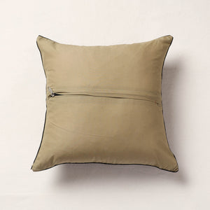 Brown - Ajrakh Block Printed Cotton Cushion Cover (16 x 16 in)