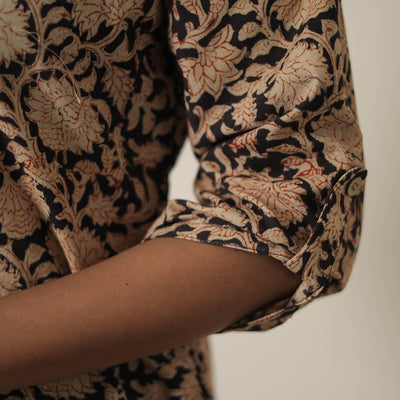 Beige - Block Printed Cotton Kalamkari Co-ord Set 09