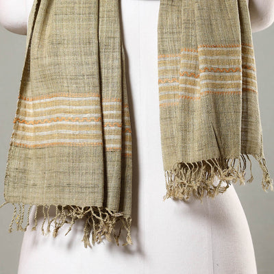 Beige - Traditional Handspun Handloom Eri Silk Natural Dyed Stole