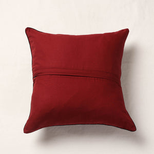 Brown - Ajrakh Block Printed Cotton Cushion Cover (16 x 16 in)