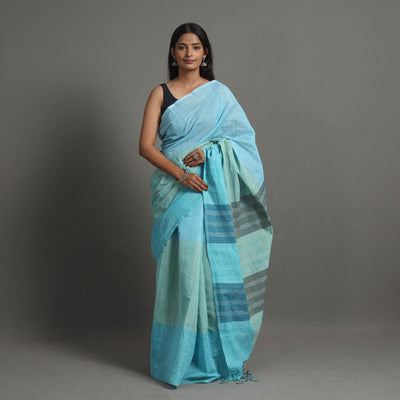 Blue - Ballakami Cotton Handloom Saree 84