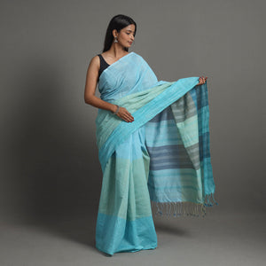 Blue - Ballakami Cotton Handloom Saree 84