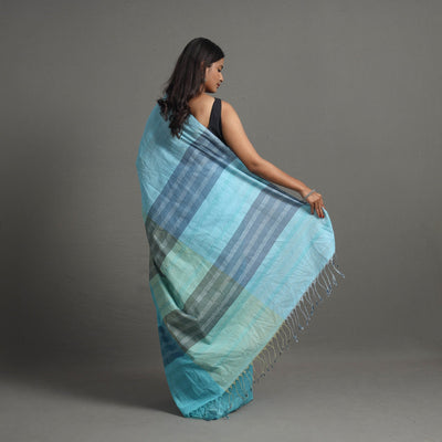 Blue - Ballakami Cotton Handloom Saree 84