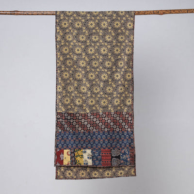 Brown - Ajrakh Block Printed Patchwork Cotton Stole