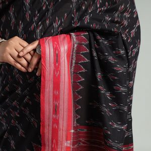 Black - Sambalpuri Ikat Weave Handloom Cotton Saree 20