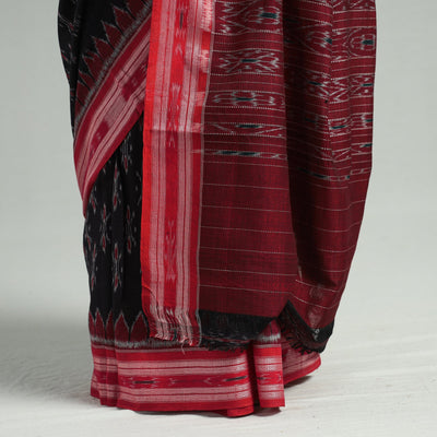 Black - Sambalpuri Ikat Weave Handloom Cotton Saree 20