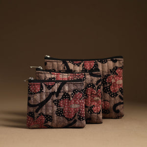 Brown - Handmade Cotton Utility Pouch (Set of 3) 24
