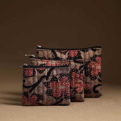 Brown - Handmade Cotton Utility Pouch (Set of 3) 24