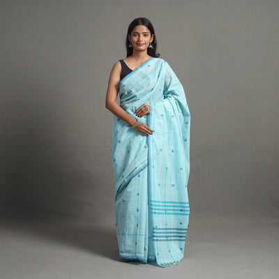 Blue - Buti Cotton Handloom Saree 93