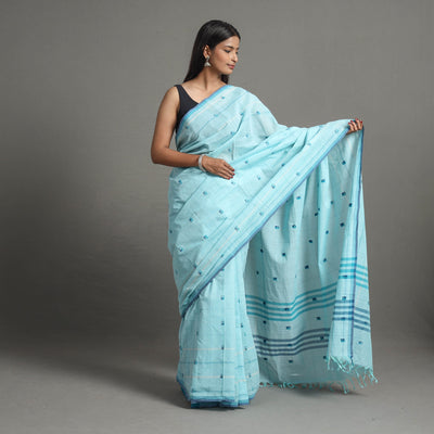 Blue - Buti Cotton Handloom Saree 93