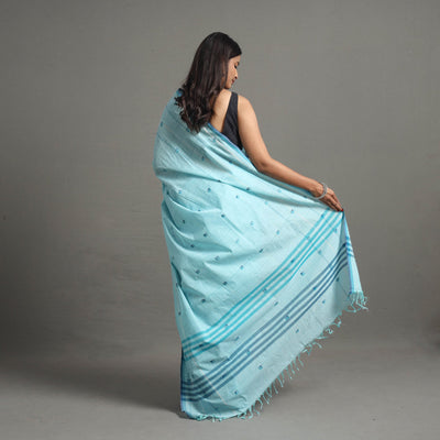 Blue - Buti Cotton Handloom Saree 93