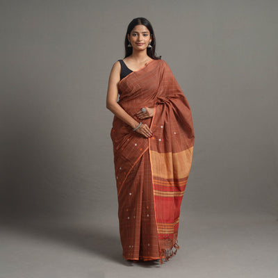 Brown - Buti Cotton Handloom Saree 97