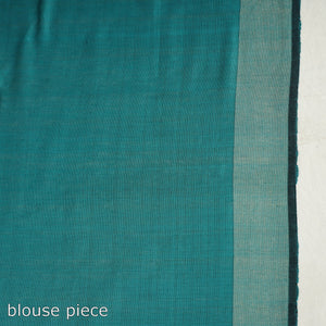 Blue - Bhagalpuri Handloom Desi Tussar Silk Zari Border Saree