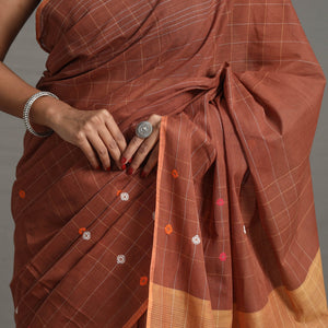 Brown - Buti Cotton Handloom Saree 97