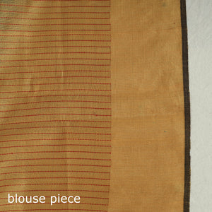 Blue - Bhagalpuri Pure Desi Tussar Silk Handloom Saree with Zari Border