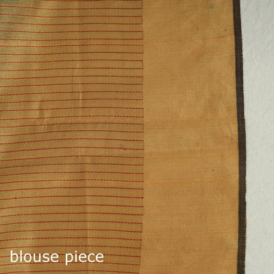 Blue - Bhagalpuri Pure Desi Tussar Silk Handloom Saree with Zari Border