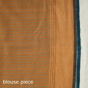 Blue - Bhagalpuri Pure Desi Tussar Silk Handloom Saree with Zari Border