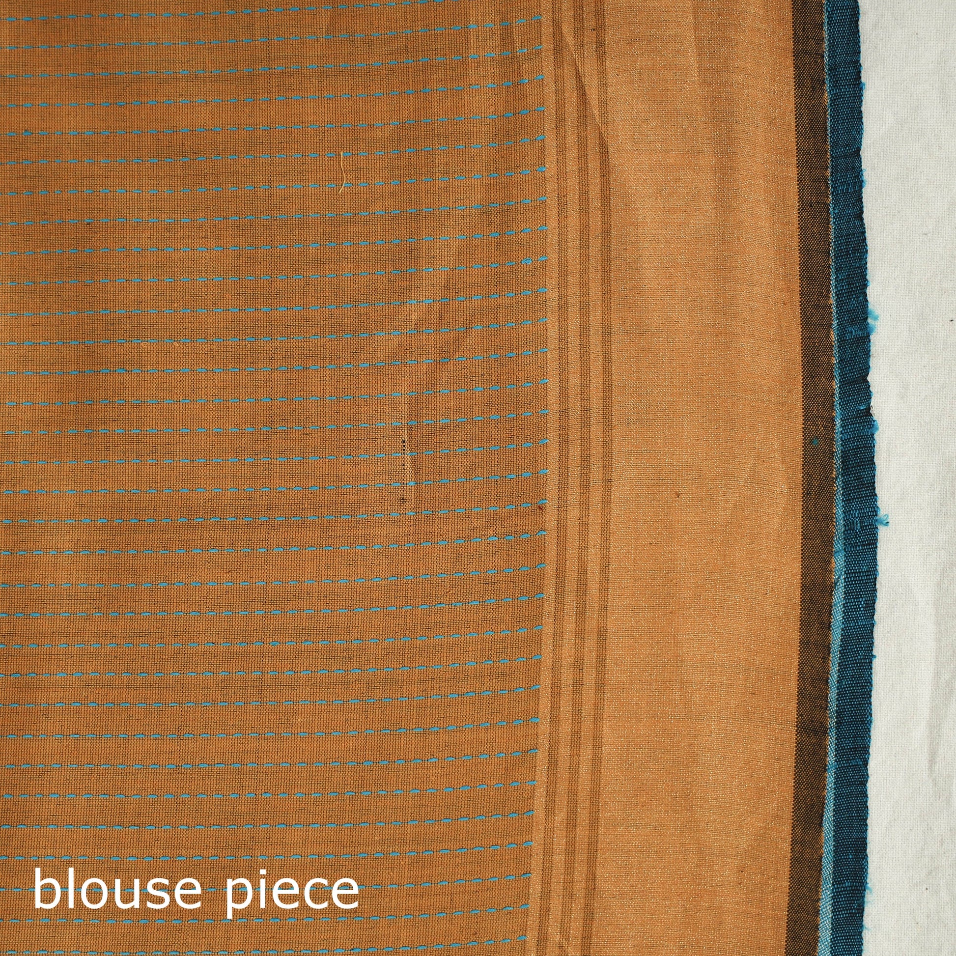 Blue - Bhagalpuri Pure Desi Tussar Silk Handloom Saree with Zari Border