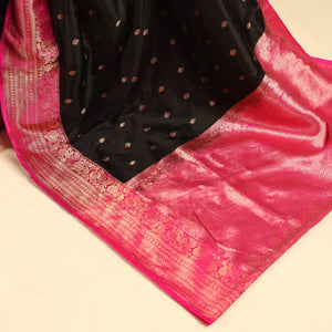 Black - Banarasi Handloom Pure Katan Silk Kaduwa Zari Buti Saree