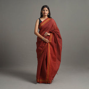 Narayanpet Small Chequered Dobby Cotton Handloom Saree 111