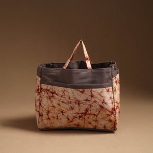 Brown - Handcrafted Cotton Cosmetic/Toiletry Bag 25