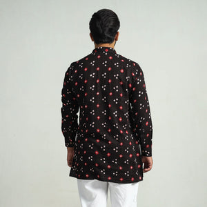 Bandhani Tie-Dye Cotton Men Short Kurta