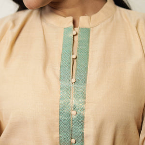Beige - Mangalagiri Handloom Cotton Straight Kurta 42