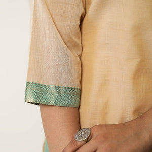 Beige - Mangalagiri Handloom Cotton Straight Kurta 42