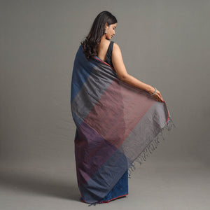 Blue - Half and Half Buta Cotton Handloom Saree 120