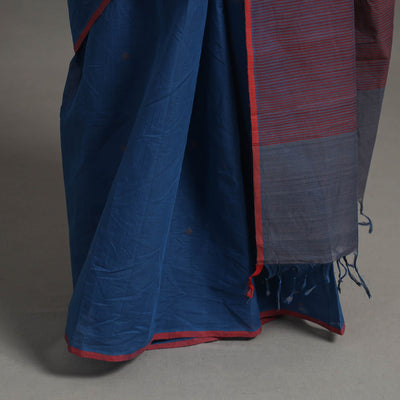 Blue - Half and Half Buta Cotton Handloom Saree 120