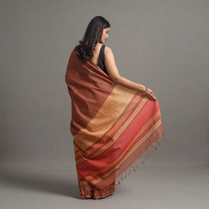 Brown - Kuppadam Turned Weft Cotton Handloom Saree 124