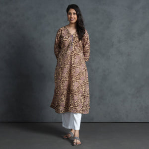 Brown - Hand Batik Printed Cotton Kurta