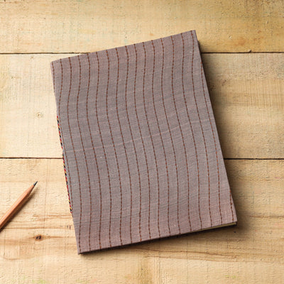Brown - Kantha Stitch Fabric Cover Handmade Paper Notebook (9 x 7 in)