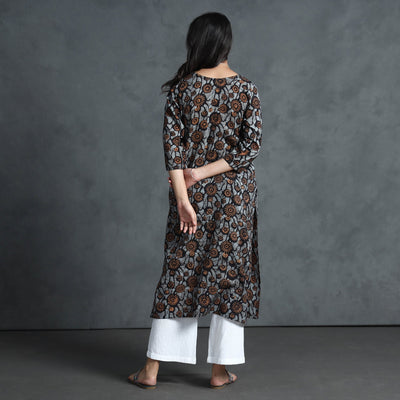 Brown - Hand Batik Printed Cotton Kurta