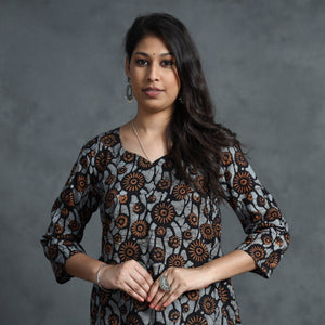 Brown - Hand Batik Printed Cotton Kurta